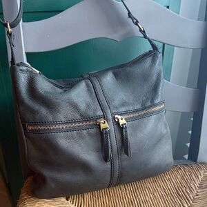 Fossil Black pebbled Leather purse